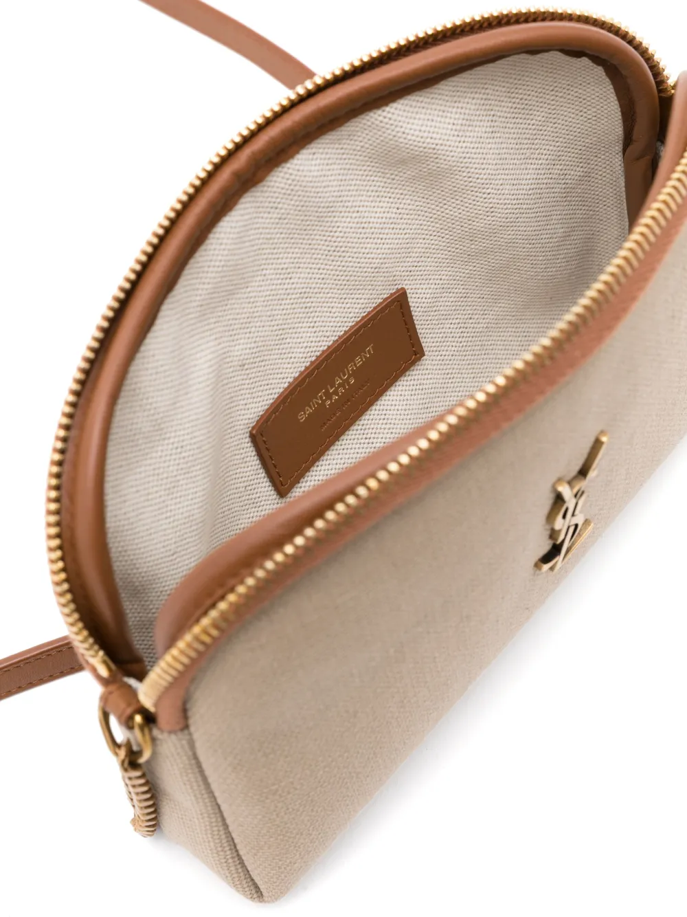 Saint Laurent Gaby geweven crossbodytas Beige