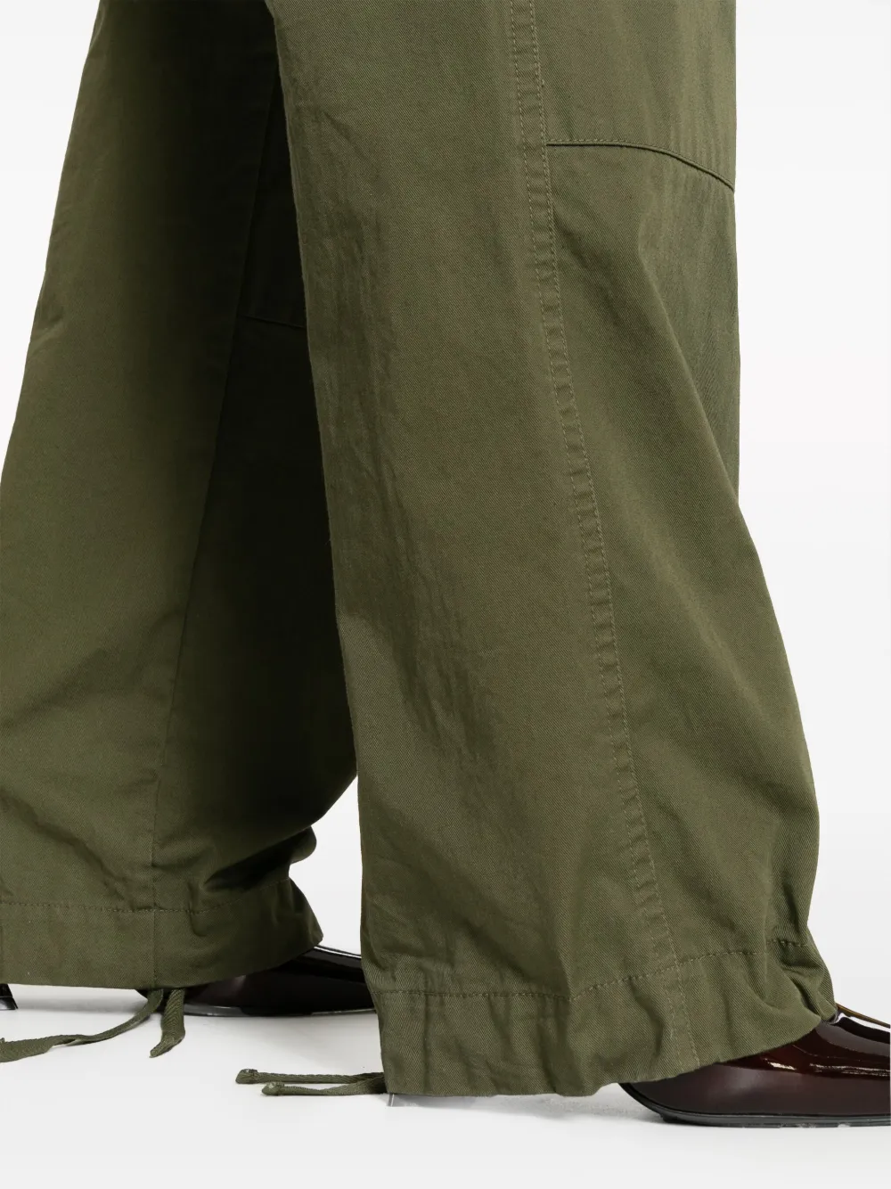 Shop Saint Laurent Cassandre Cotton Cargo Trousers In Green