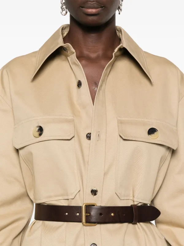 Saint Laurent Belted Saharienne Shirt | Neutrals | FARFETCH