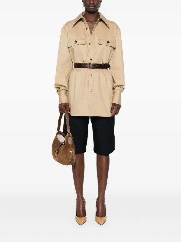 【送料&関税込】Saint Laurent Saharienne Shirt Saint Laurent Saharienne Shirt in Cotton Drill | Saks Fifth