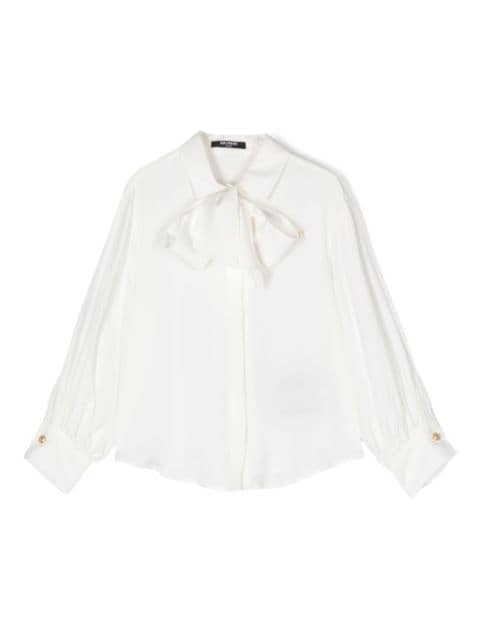 Balmain Kids logo-print crepe shirt