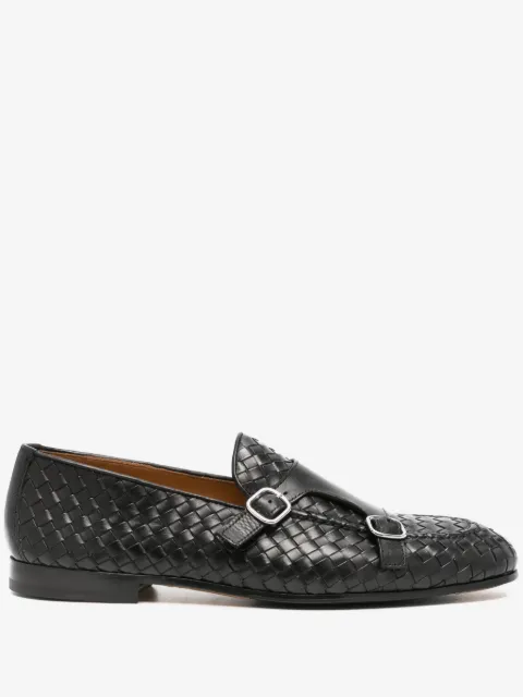Doucal's chaussures en cuir tressé à boucles