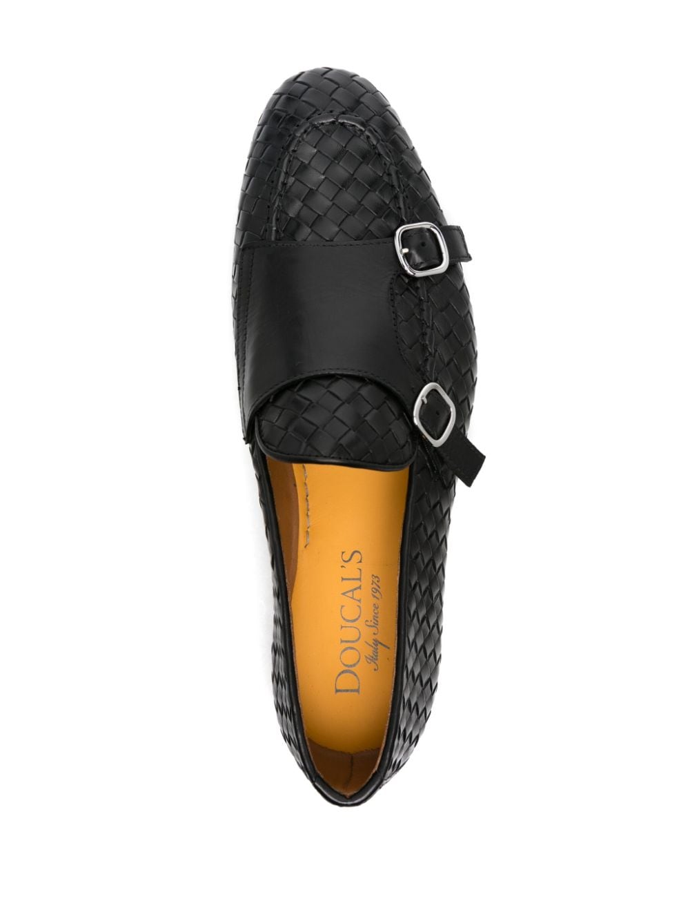 Shop Doucal's Interwoven Leather Monk Shoes In Black