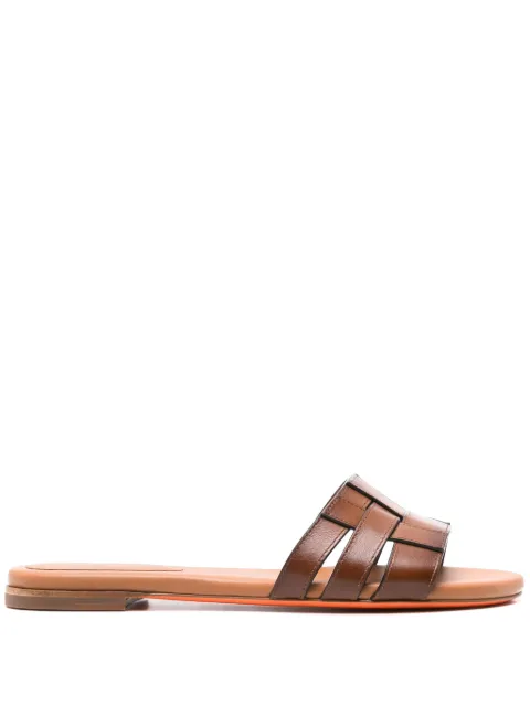 Santoni open-toe flat slides