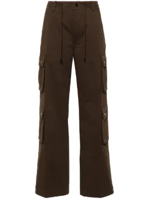 パンツ PAROSH Women Straight Pants D232445 CANYOX25 003 SABBIA BROW Flowing straight-leg smart trousers with belt - Women's