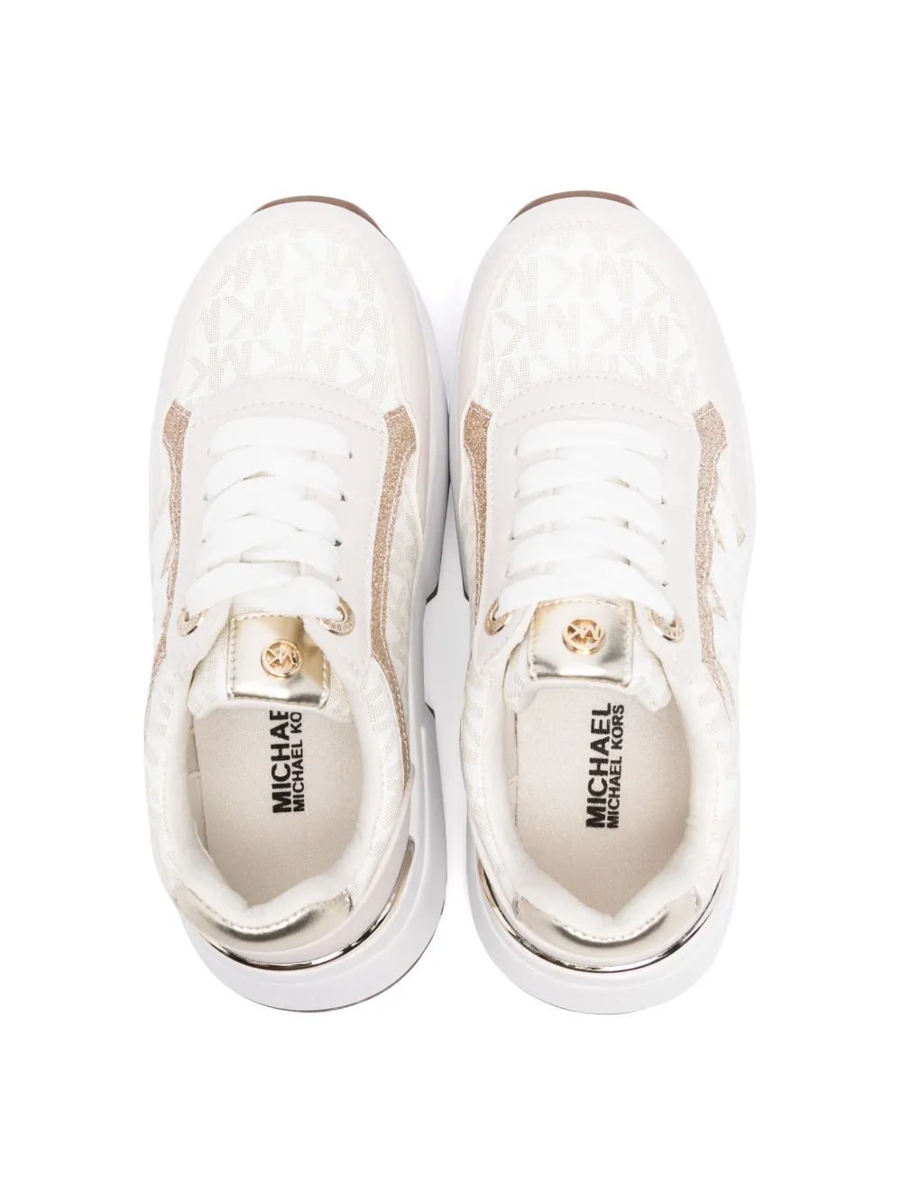 Michael Kors Kids Cosmo sneakers met monogram patroon Wit