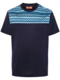 Missoni zigzag-panel cotton T-shirt - Blue