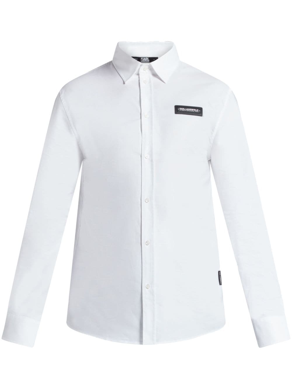Karl Lagerfeld Logo-patch Poplin Shirt In White