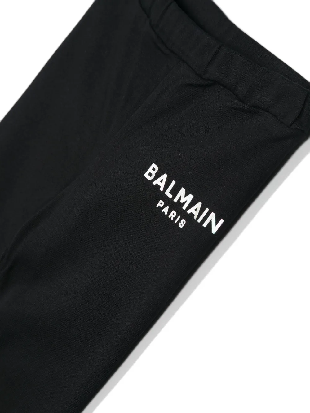 Shop Balmain Logo-print Leggings In Black