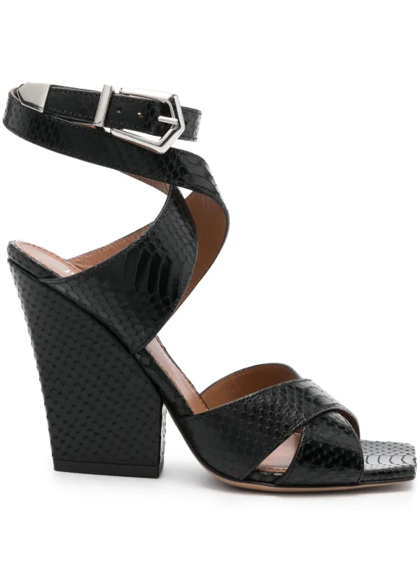 Paris Texas Arizona 100mm Leather Sandals in Black