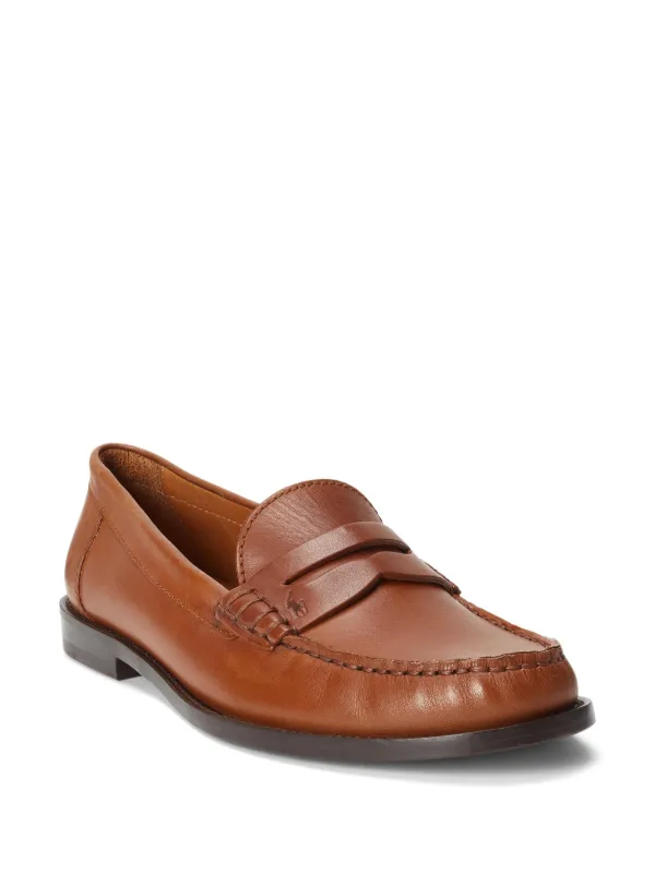 Polo Ralph Lauren penny-slot Leather Loafers | Brown | FARFETCH