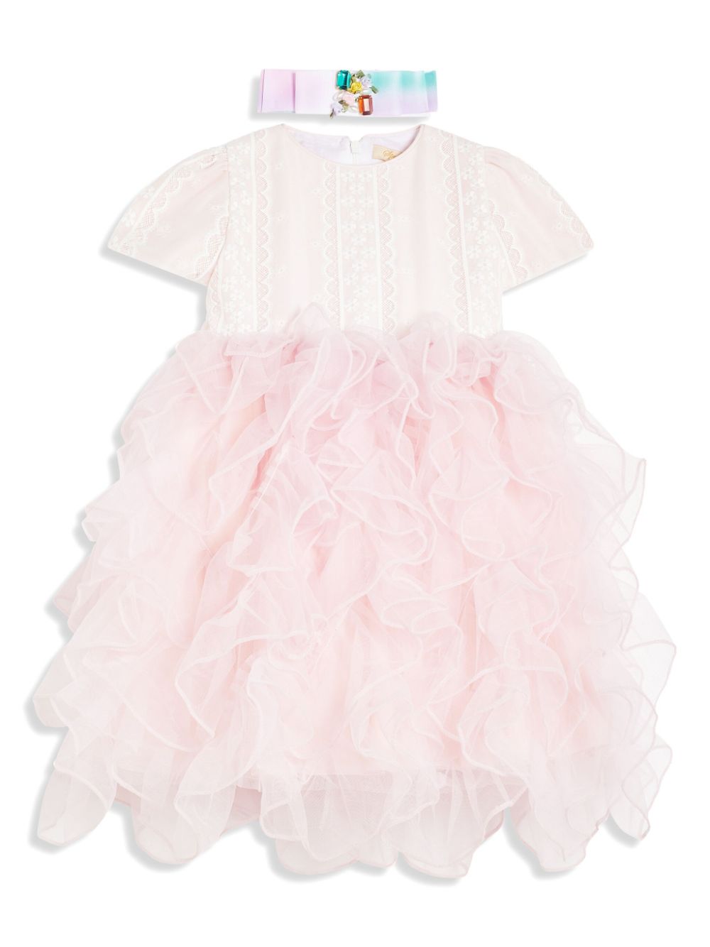 SPERANZA ruffle dress and headband - Pink