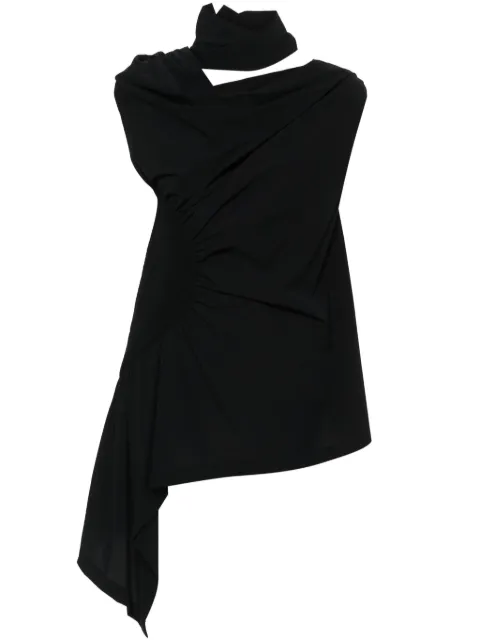 Issey Miyake بلوزة كريب غير متساوية الطول