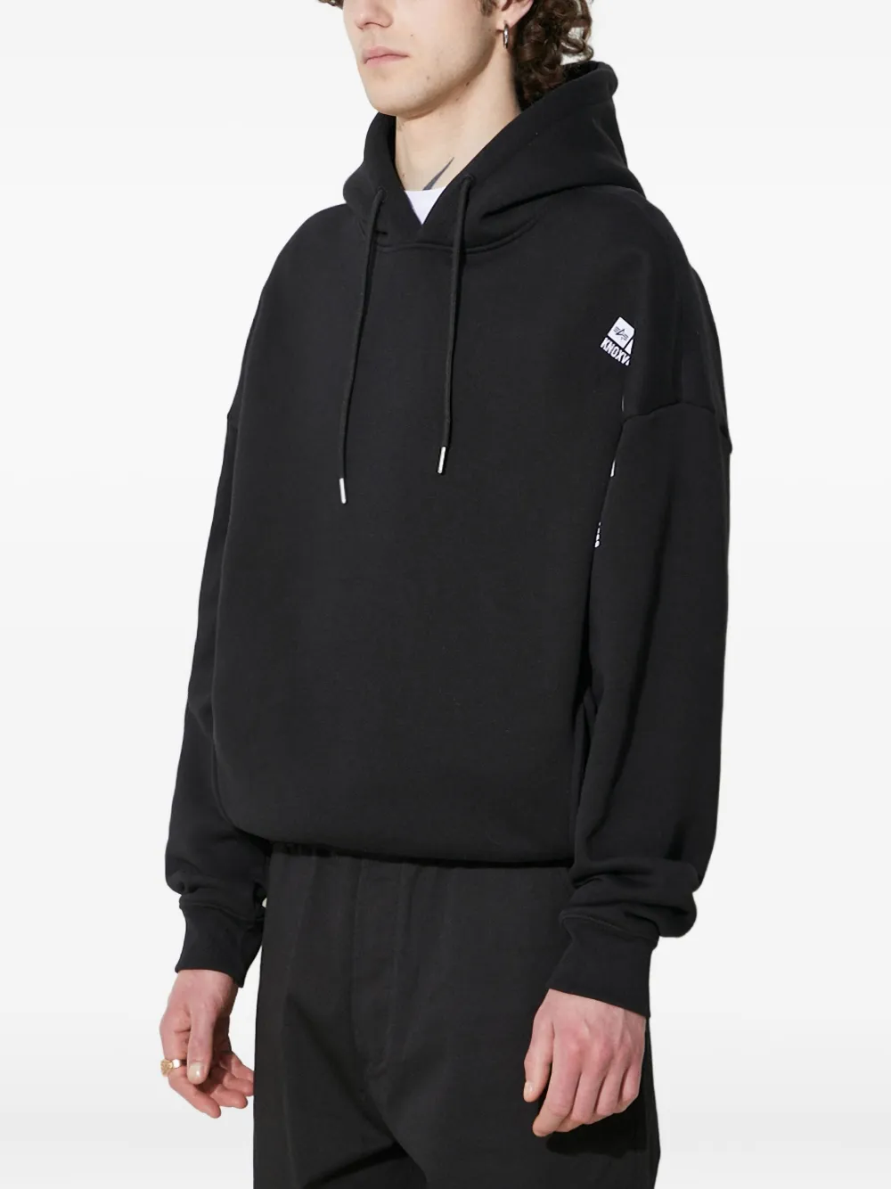 Alpha Industries Flock Logo Hoodie In Black