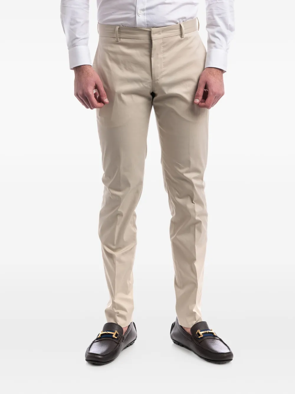 PT Torino cotton-blend straight-leg trousers | Neutrals | Image 1