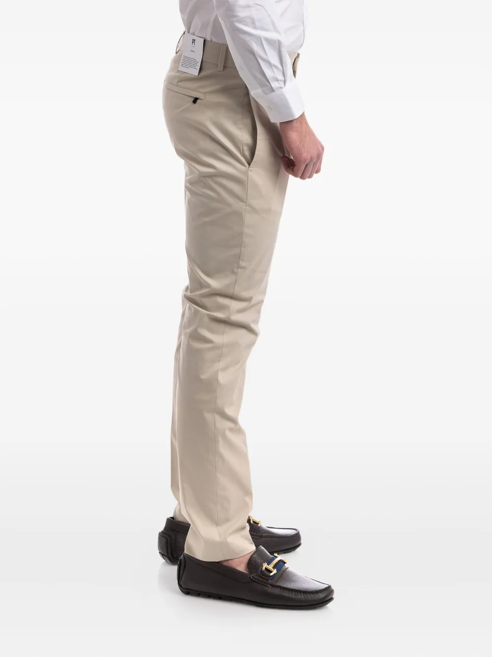 PT Torino Straight broek van katoenblend Beige
