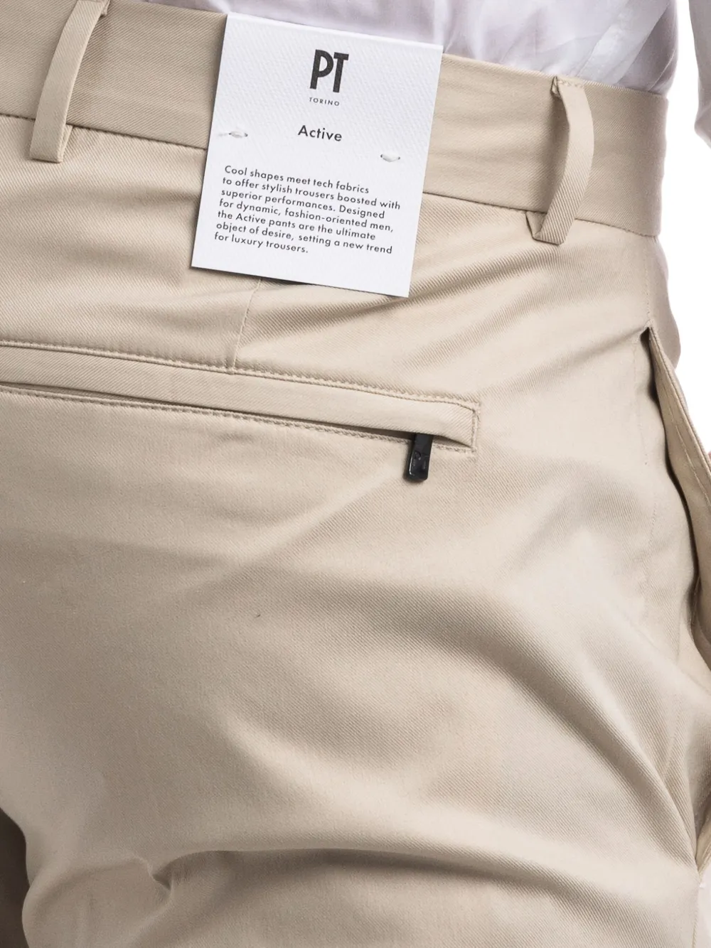 PT Torino Straight broek van katoenblend Beige