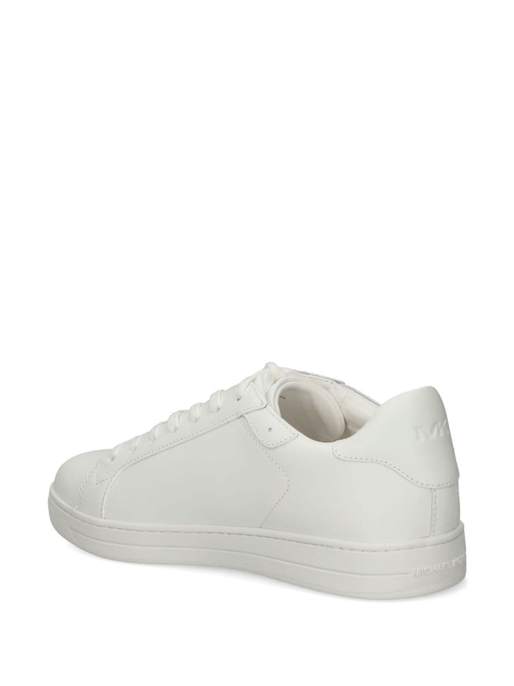 Shop Michael Kors Keating Leather Sneakers In Weiss