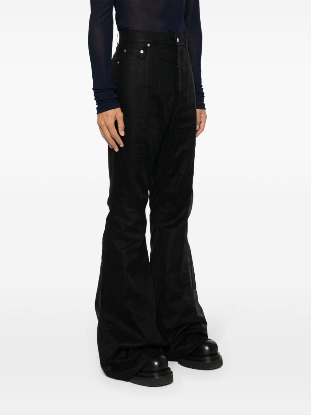 Rick Owens Bootcut broek Zwart