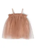 Douuod Kids tulle-overlay dress - Brown