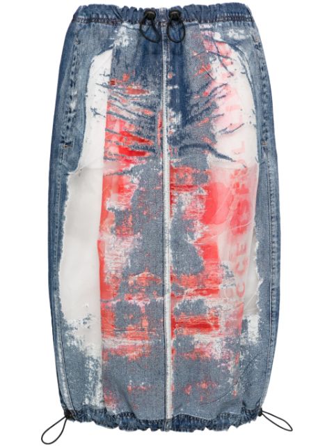 Diesel DE-Mirtow denim midi skirt Women