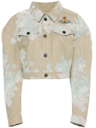 Vivienne Westwood Orb-embroidered Denim Jacket | Neutrals | FARFETCH