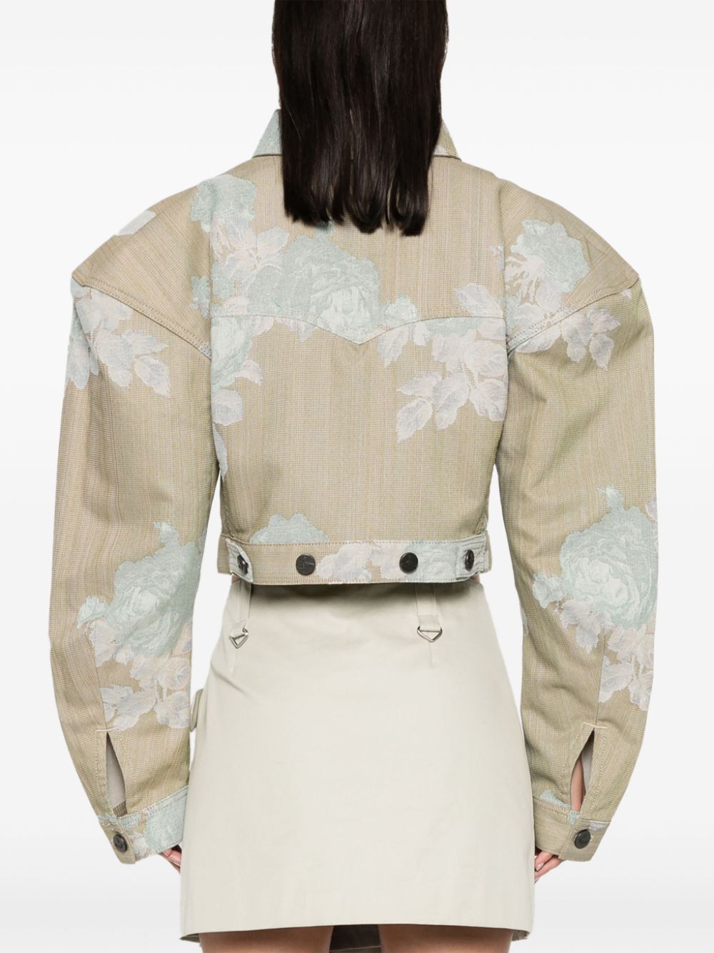 Shop Vivienne Westwood Orb-embroidered Denim Jacket In 中性色