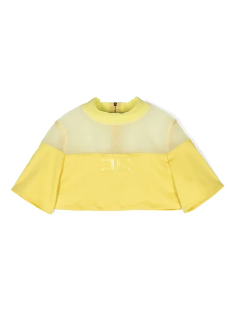 Elisabetta Franchi La Mia Bambina logo-appliqué cropped top