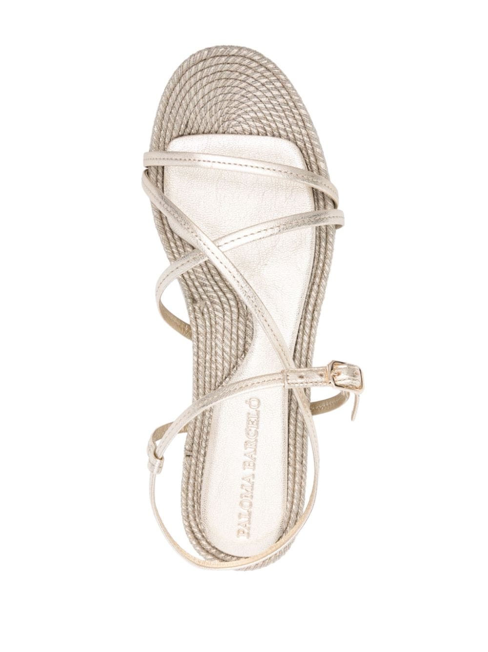 Shop Paloma Barceló Metallic Leather Sandals In Gold