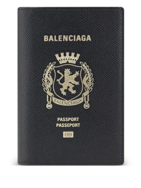 Balenciaga leather passport holder