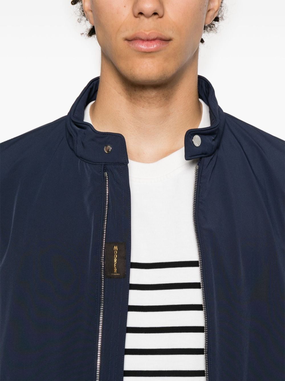 Shop Moorer Vangi-kn Water-repellent Jacket In Blue