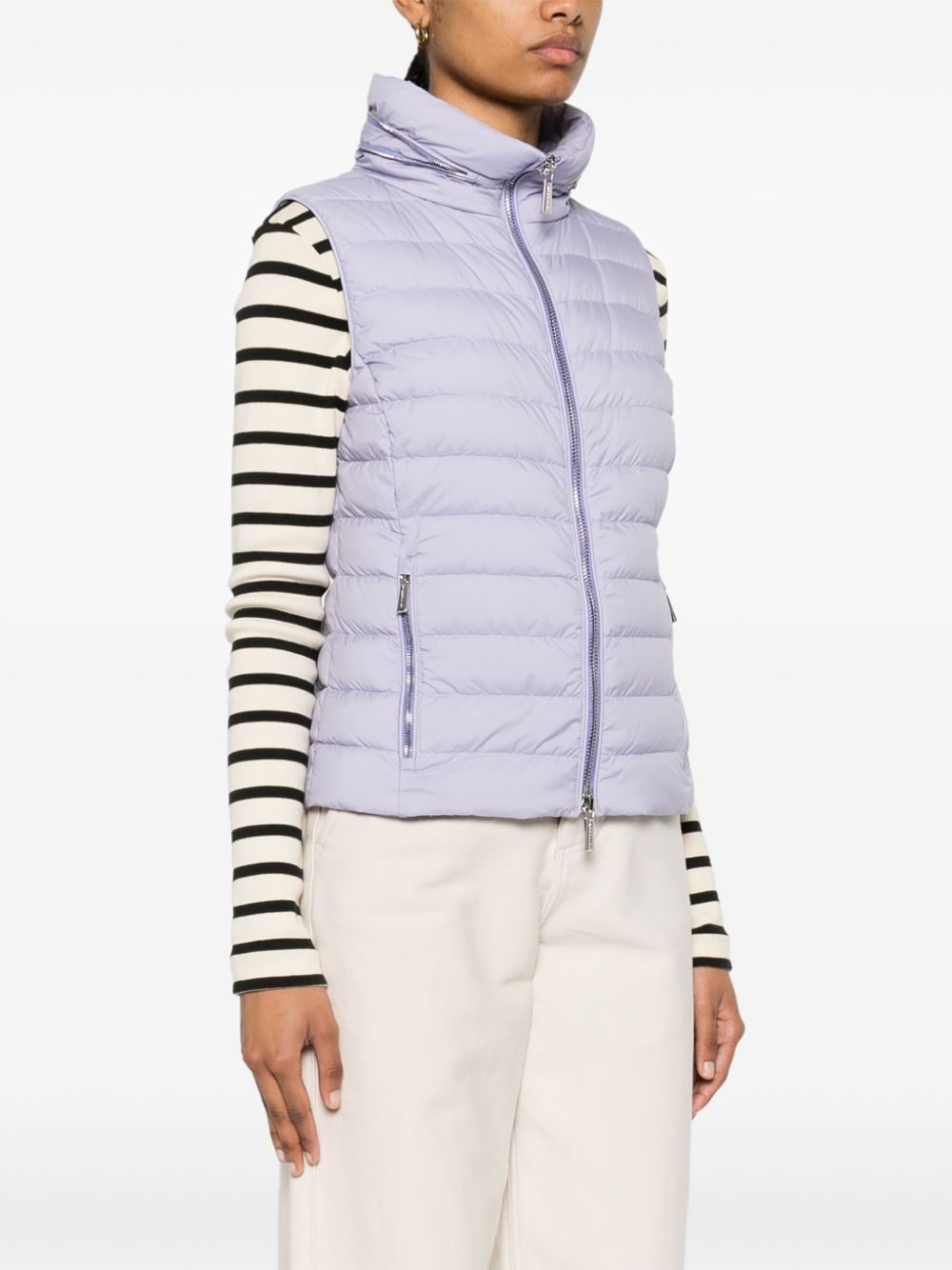 Shop Moorer Tinnari Padded Gilet In Purple