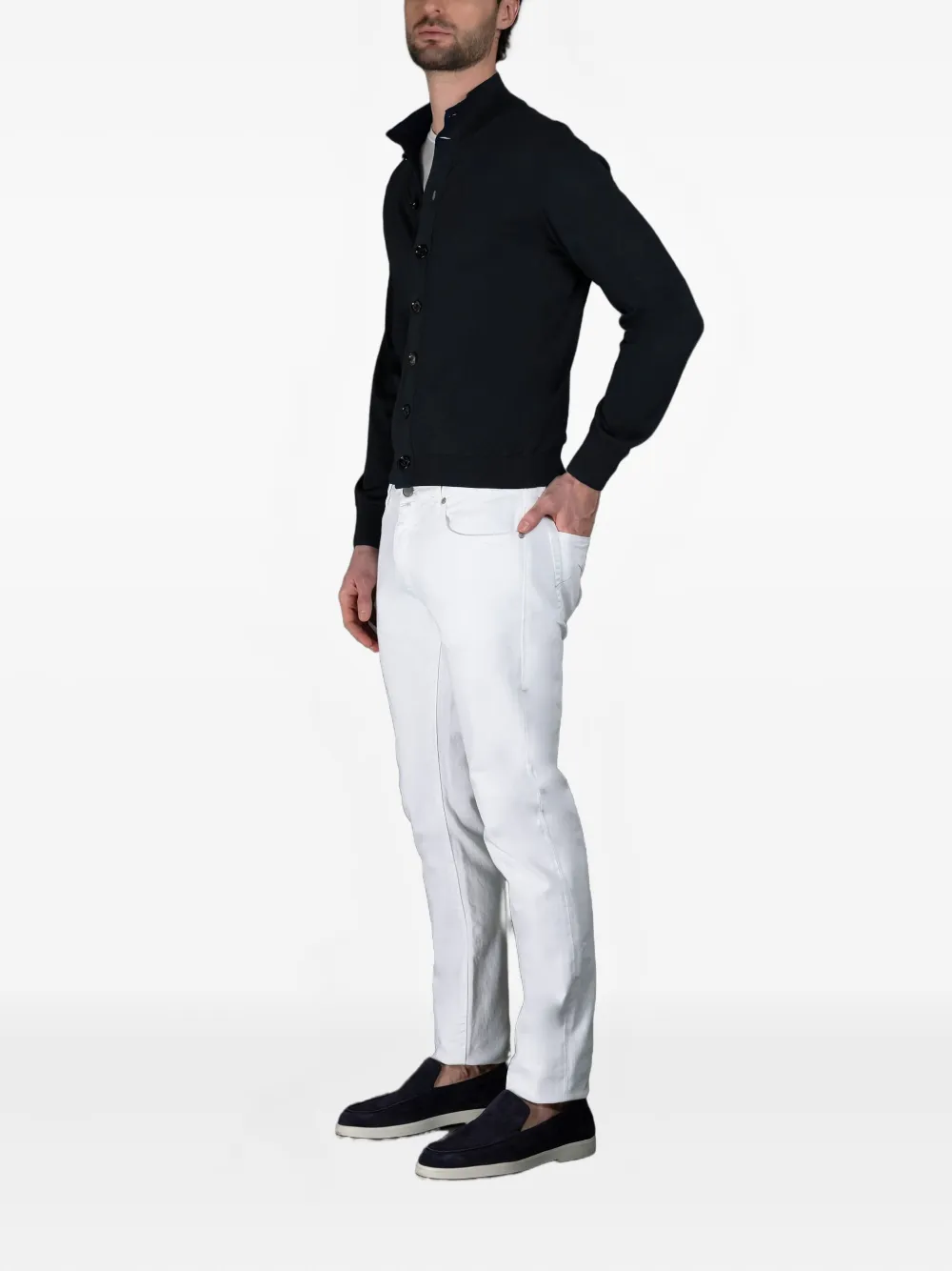 Moorer Sterling-si5 Buttoned Cardigan In Black