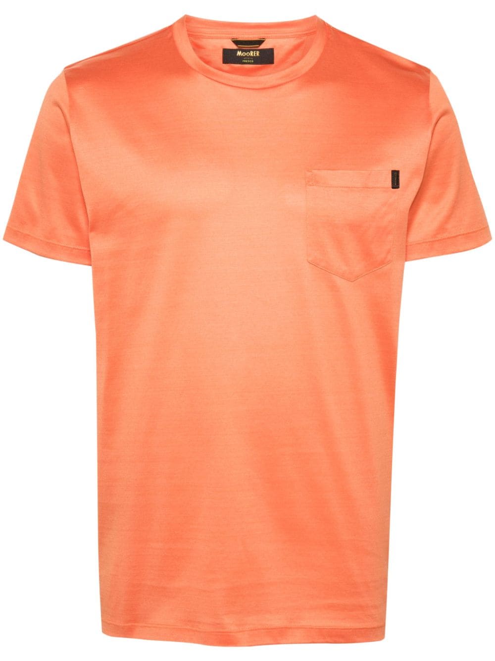 Moorer Logo-patch Cotton T-shirt In Orange