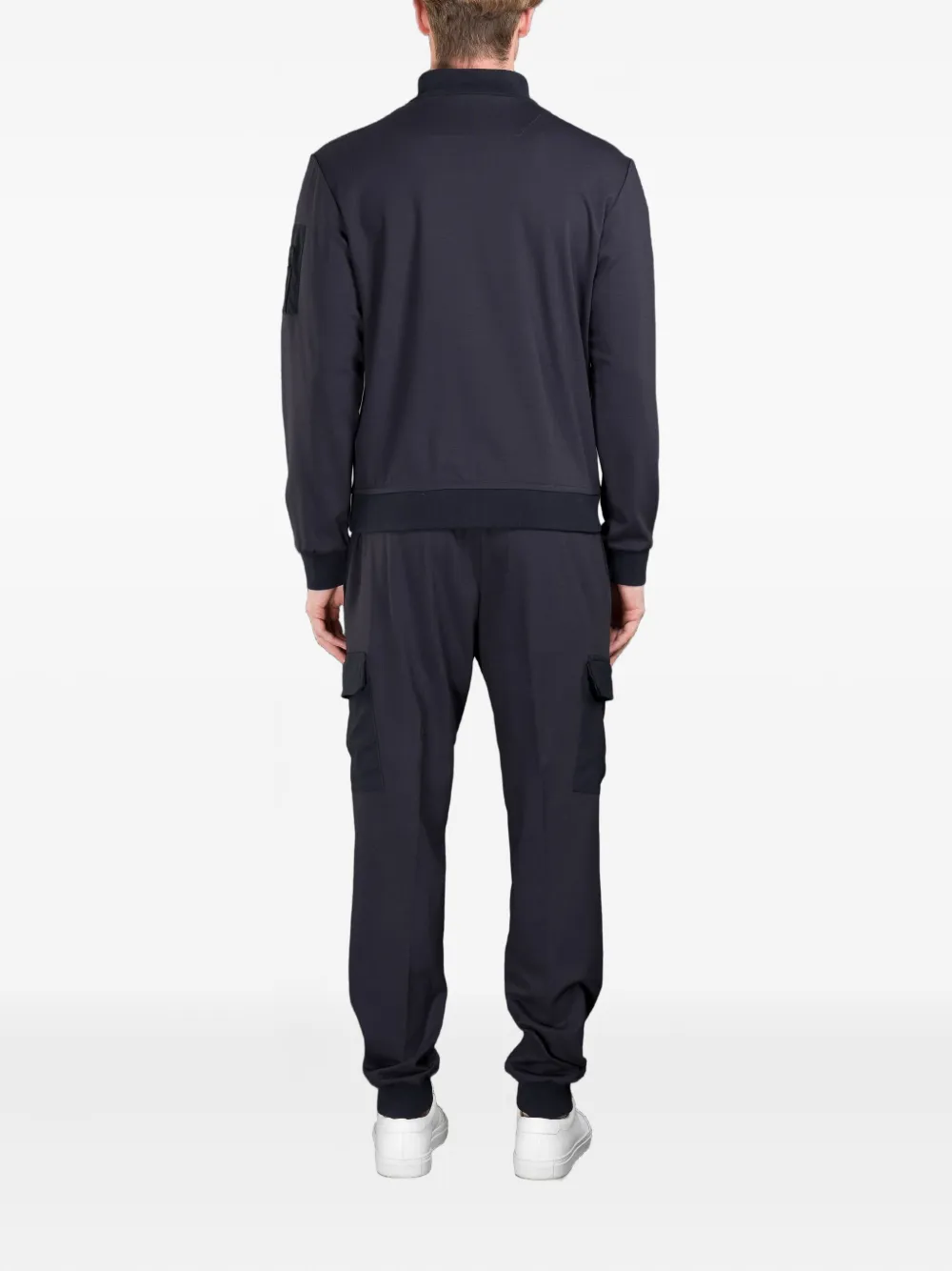 Moorer Trui met ritssluiting en gewatteerde zak Blauw