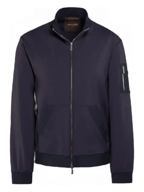 Moorer zip-fastening quilted-pocket sweater