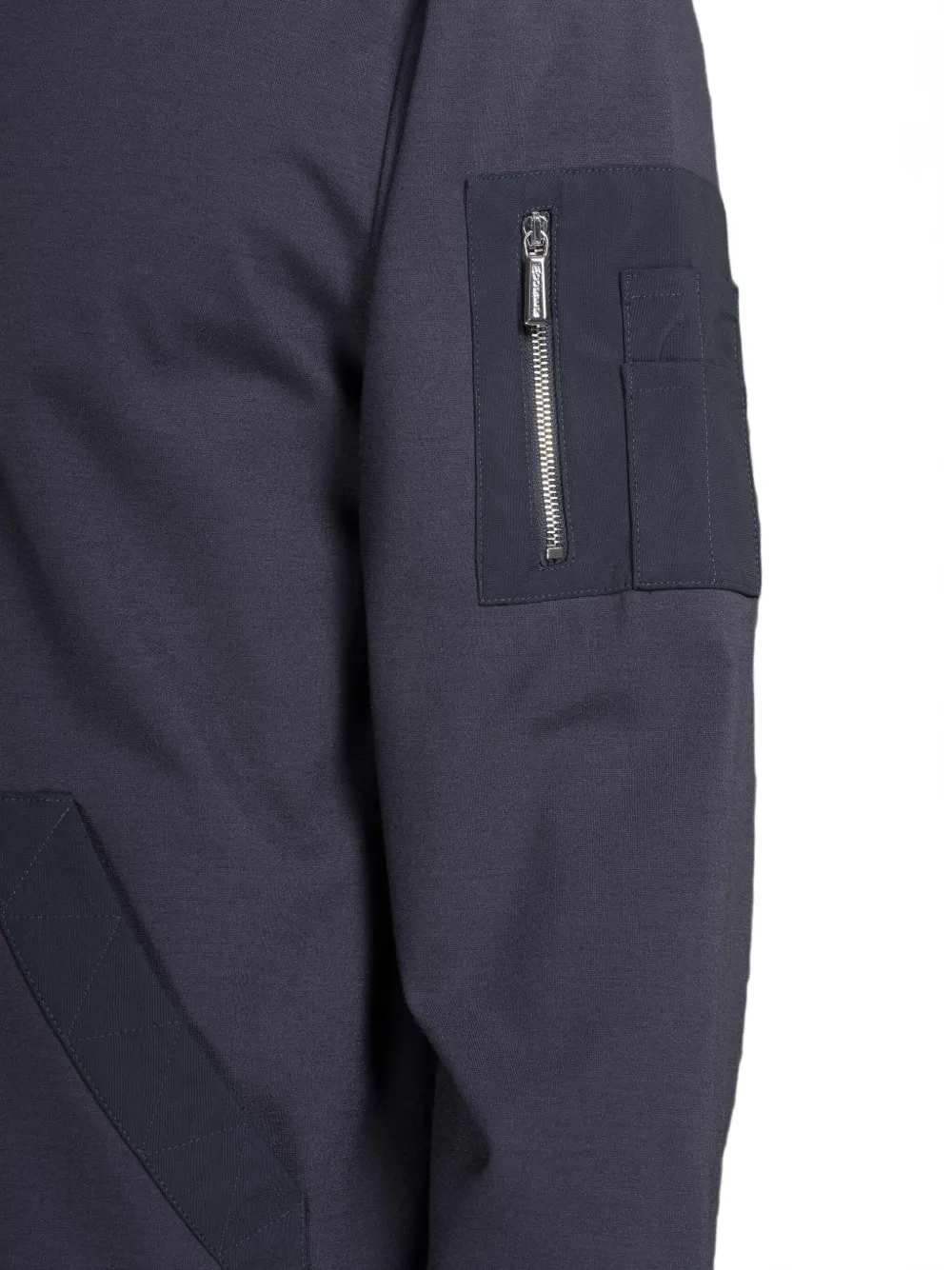 Moorer Trui met ritssluiting en gewatteerde zak Blauw