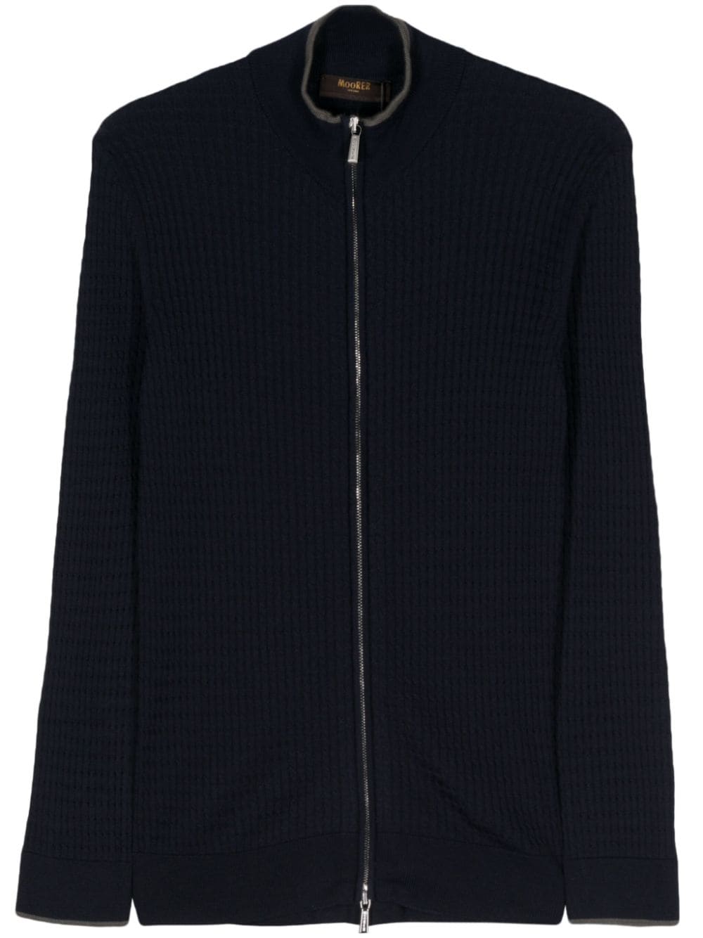 Moorer Orson Cable-knit Cardigan In Blue