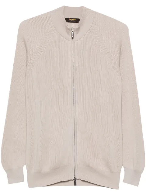 Moorer sudadera de canalé con cierre