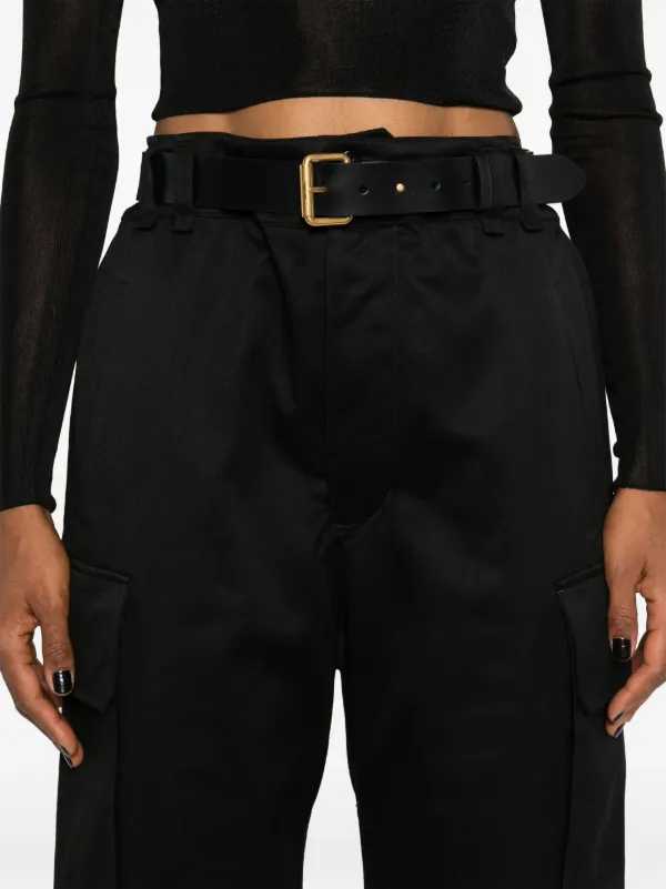 Saint Laurent Cassandre high-waist Cargo Trousers | Black