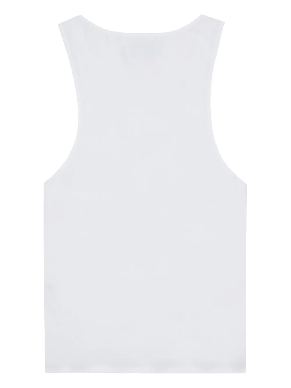 Shop Saint Laurent Semi-sheer Henley Tank Top In White