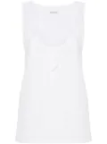 Saint Laurent semi-sheer henley tank top - White