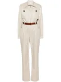 Saint Laurent belted cotton jumpsuit - Neutrals