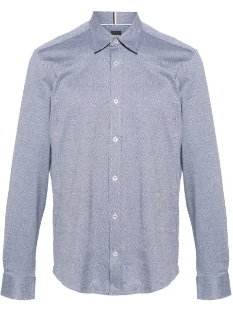 BOSS geometric-pattern cotton shirt