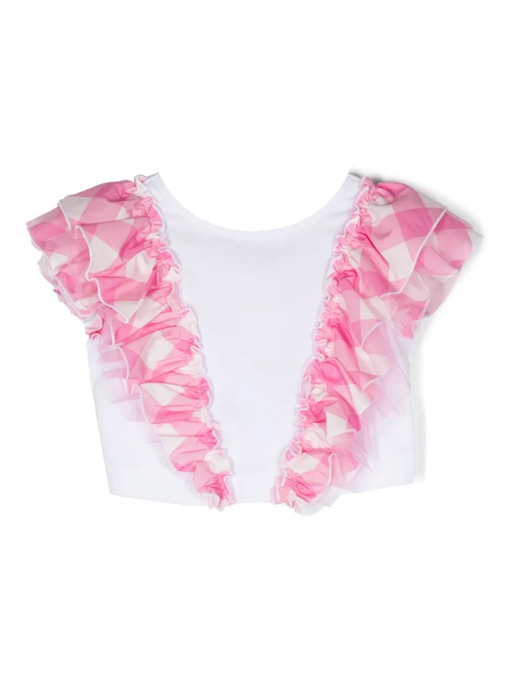 Monnalisa Kids' Ruffle-detail T-shirt In White