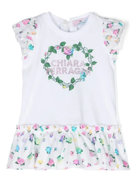 Chiara Ferragni Kids rhinestone-logo dress