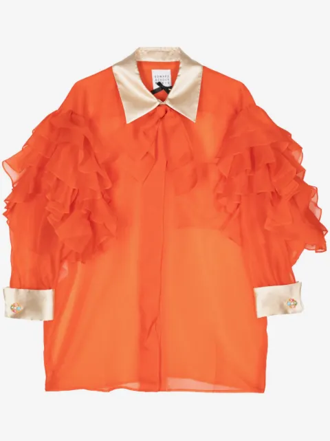 Edward Achour Paris ruffled silk shirt