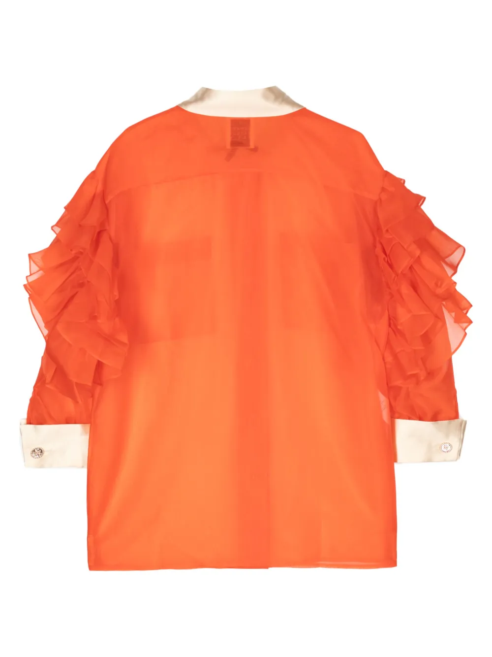 Edward Achour Paris Blouse met ruches - Oranje