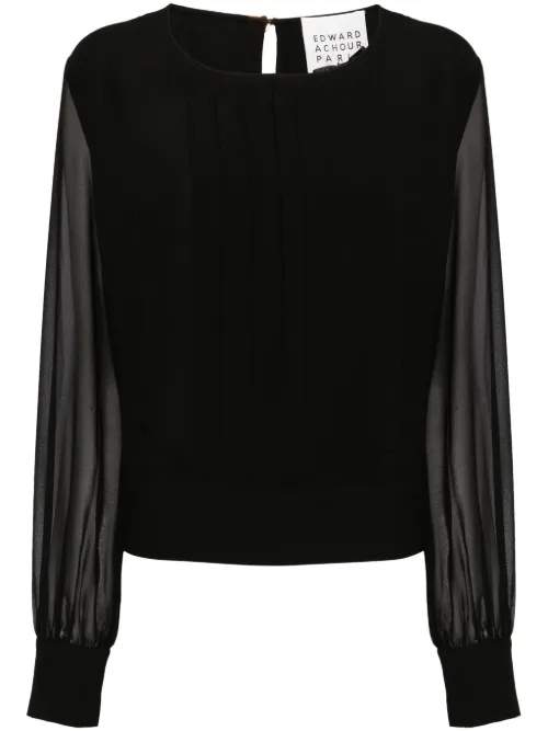 Blouse à détails de plis - Edward Achour Paris - Modalova
