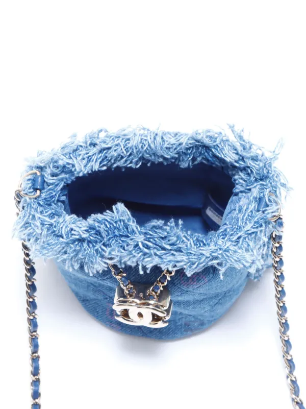 CHANEL Pre-Owned 2021 デニムバケットバッグ ミニ | ブルー | FARFETCH JP